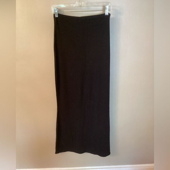 BLUE FISH SIZE 1 LARGE LONG BLACK MAXI SKIRT STRAIGHT PENCIL MINIMALIST FLARED - Picture 2 of 6